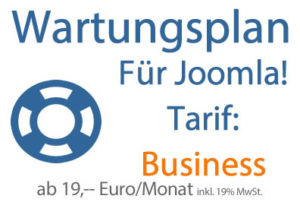 Wartungsplan Joomla - Tarif Business