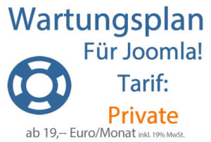 Wartungsplan Joomla - Tarif Private